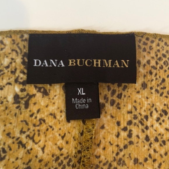 Dana Buchman Animal Print Bat Wing Sleeves Sheer Top Extra Large - Picture 4 of 8